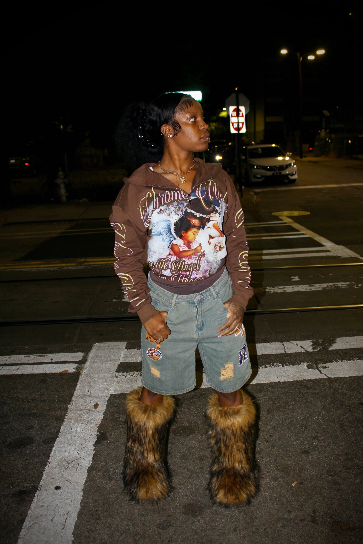 Brown Fallen Angel Hoodie