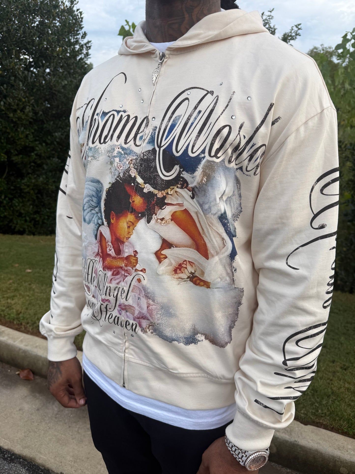 Cream Fallen Angel Hoodie