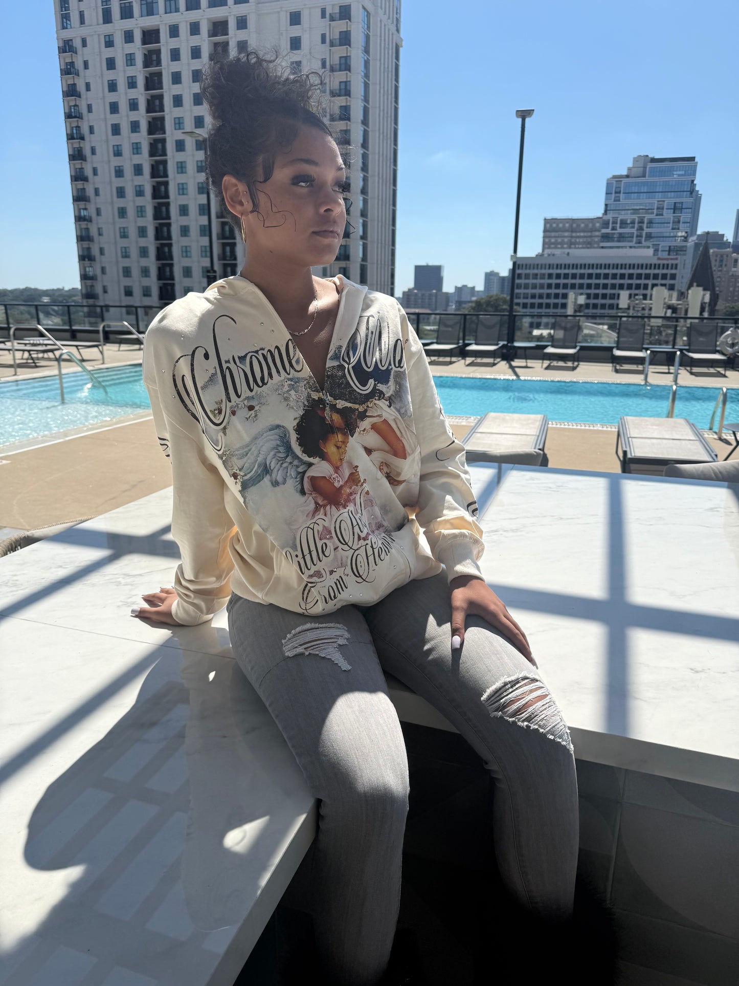 Cream Fallen Angel Hoodie