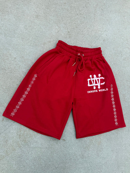 RED CHROME WORLD SHORTS