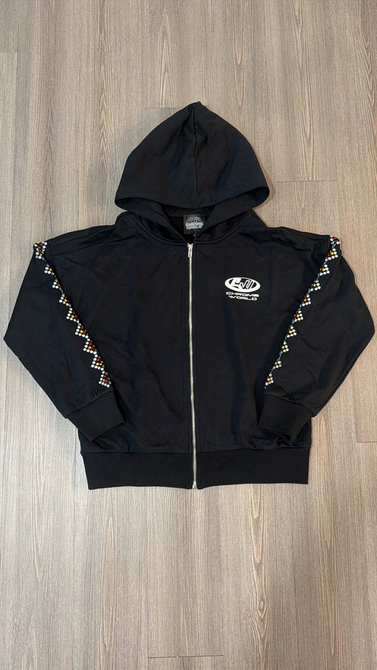 Solid Black Urban Zip Up
