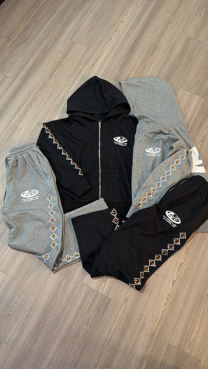 Solid Black Urban Zip Up