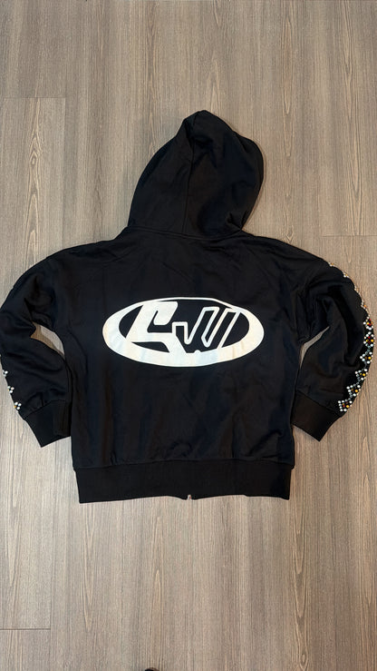 Solid Black Urban Zip Up
